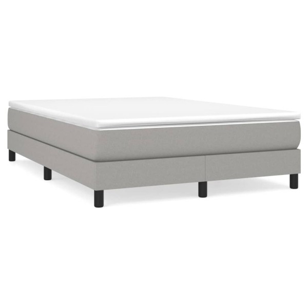 Estructura de cama box spring tela gris claro 140x190 cm Estructura de cama box spring tela gris claro 140x190 cm