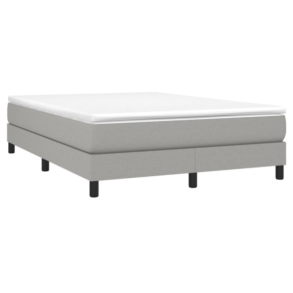 Estructura de cama box spring tela gris claro 140x190 cm Estructura de cama box spring tela gris claro 140x190 cm
