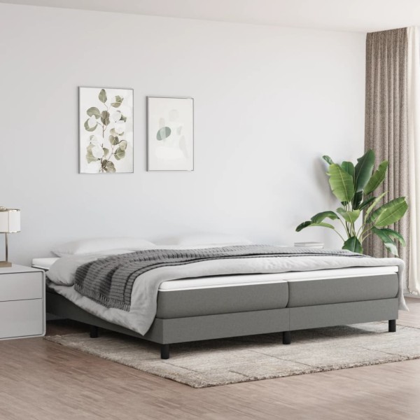 Estructura de cama box spring tela gris oscuro 200x200 cm Estructura de cama box spring tela gris oscuro 200x200 cm