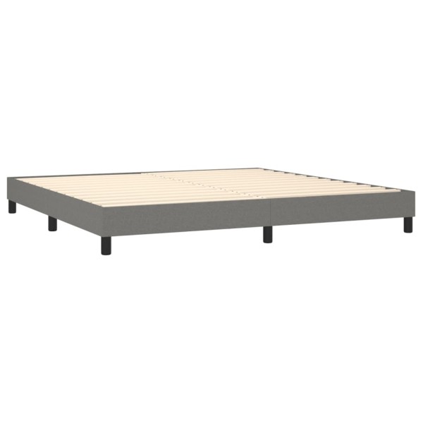 Estructura de cama box spring tela gris oscuro 200x200 cm Estructura de cama box spring tela gris oscuro 200x200 cm