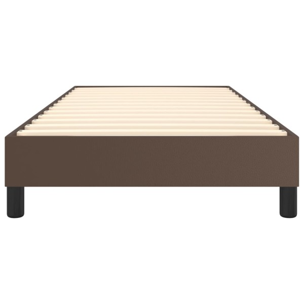 Estructura de cama box spring cuero sintético marrón 90x190 cm Estructura de cama box spring cuero sintético marrón 90x190 cm