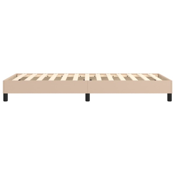 Estructura cama box spring cuero sintético capuchino 100x200 cm