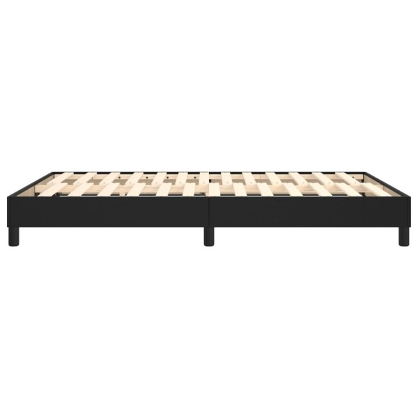 Estructura de cama box spring cuero sintético negro 140x200 cm Estructura de cama box spring cuero sintético negro 140x200 cm