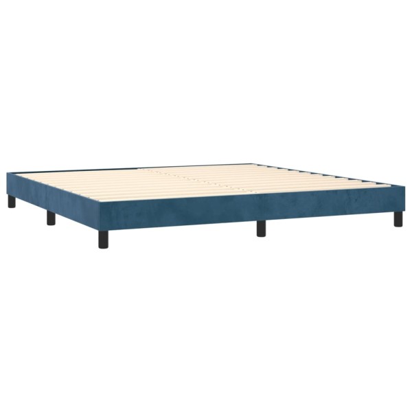 Estructura de cama box spring terciopelo azul oscuro 200x200 cm Estructura de cama box spring terciopelo azul oscuro 200x200 cm