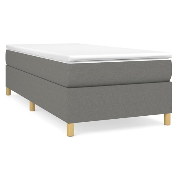 Estructura de cama box spring tela gris oscuro 90x190 cm Estructura de cama box spring tela gris oscuro 90x190 cm