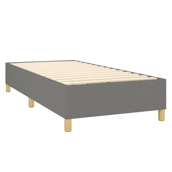 Estructura de cama box spring tela gris oscuro 90x190 cm Estructura de cama box spring tela gris oscuro 90x190 cm