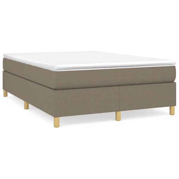 Estructura de cama box spring tela gris taupe 140x190 cm