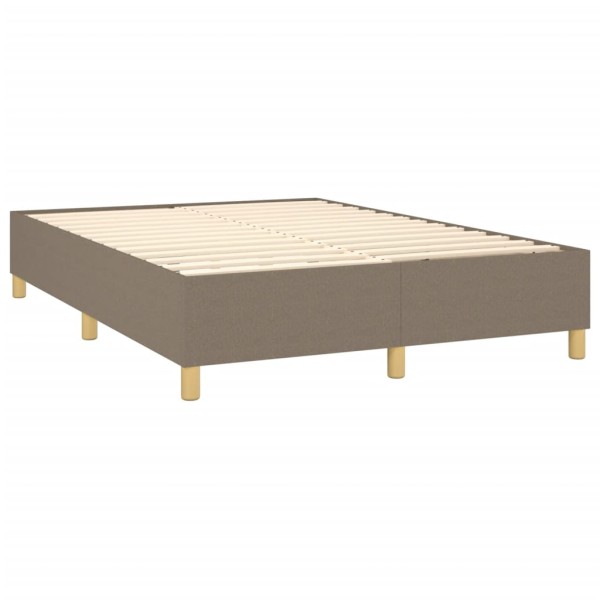 Estructura de cama box spring tela gris taupe 140x190 cm