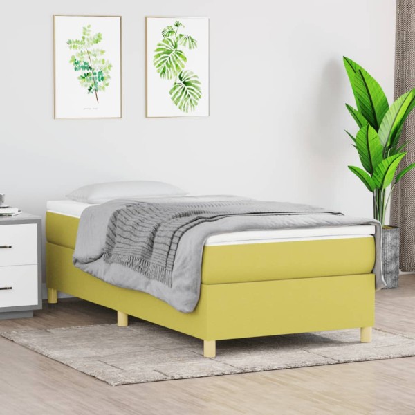 Estructura de cama box spring tela verde 80x200 cm Estructura de cama box spring tela verde 80x200 cm