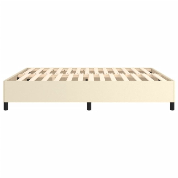 Estructura de cama box spring cuero sintético crema 180x200 cm Estructura de cama box spring cuero sintético crema 180x200 cm