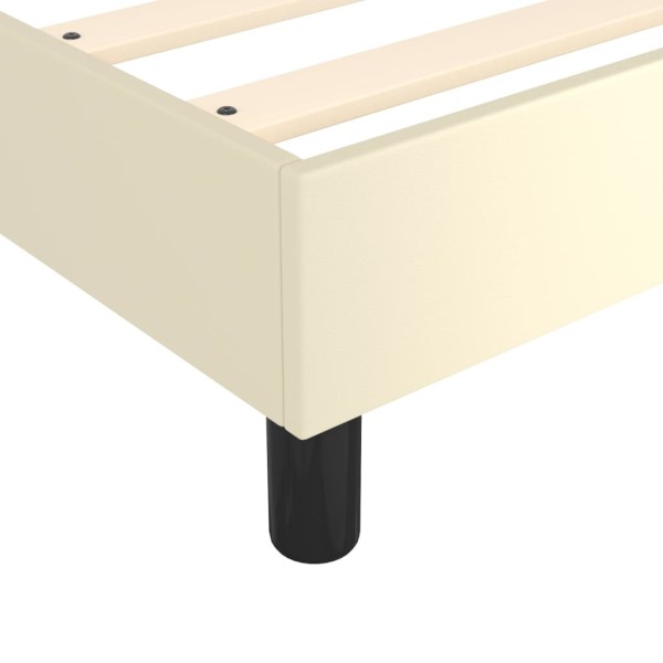 Estructura de cama box spring cuero sintético crema 180x200 cm Estructura de cama box spring cuero sintético crema 180x200 cm