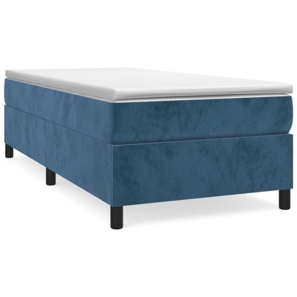 Estructura de cama box spring terciopelo azul oscuro 90x190 cm