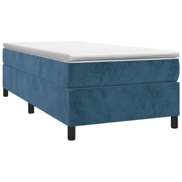 Estructura de cama box spring terciopelo azul oscuro 90x190 cm