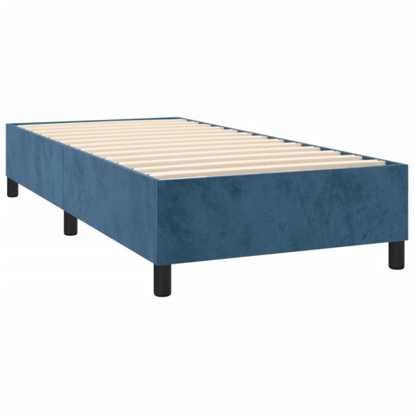 Estructura de cama box spring terciopelo azul oscuro 90x190 cm