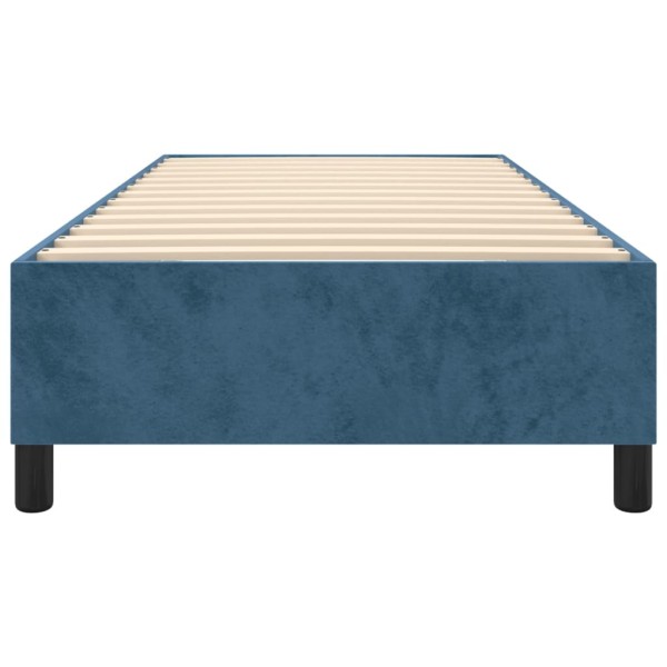 Estructura de cama box spring terciopelo azul oscuro 90x190 cm
