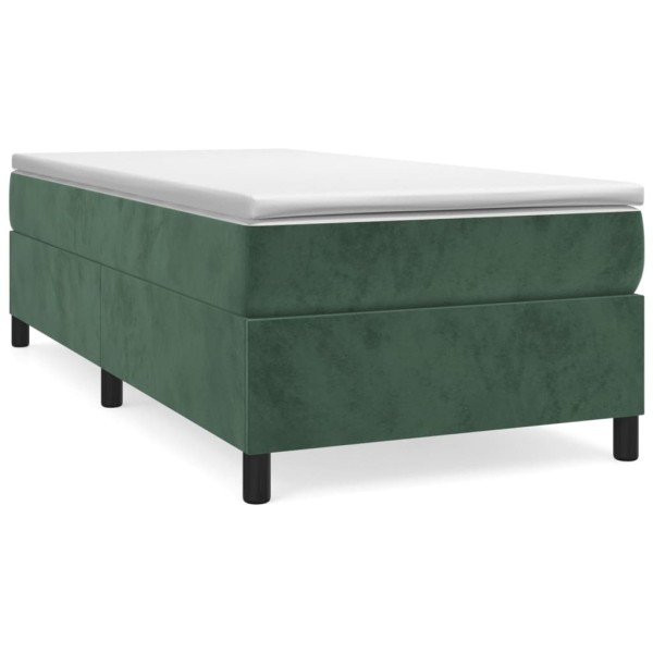 Estructura de cama box spring terciopelo verde oscuro 100x200cm Estructura de cama box spring terciopelo verde oscuro 100x200cm