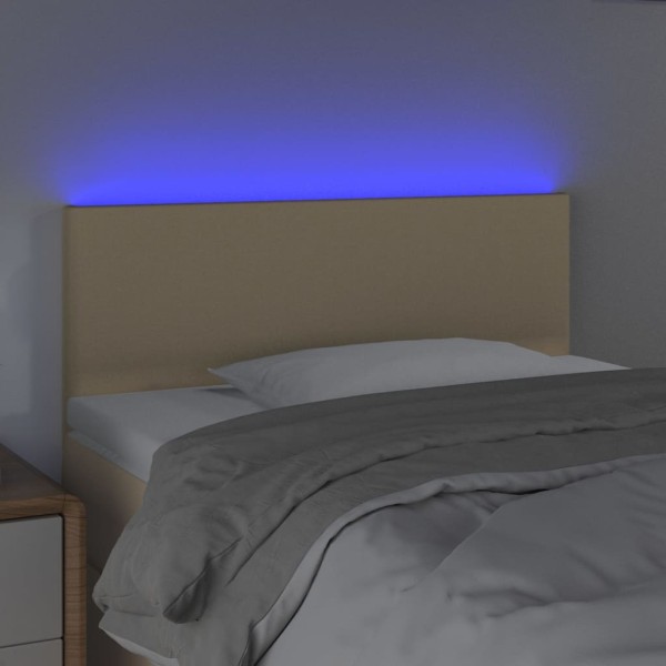 Cabecero con LED de tela color crema 100x5x78/88 cm Cabecero con LED de tela color crema 100x5x78/88 cm