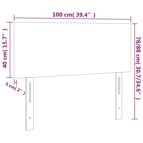Cabecero con LED de tela color crema 100x5x78/88 cm Cabecero con LED de tela color crema 100x5x78/88 cm