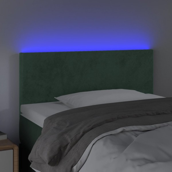 Cabecero con LED de terciopelo verde oscuro 90x5x78/88 cm Cabecero con LED de terciopelo verde oscuro 90x5x78/88 cm