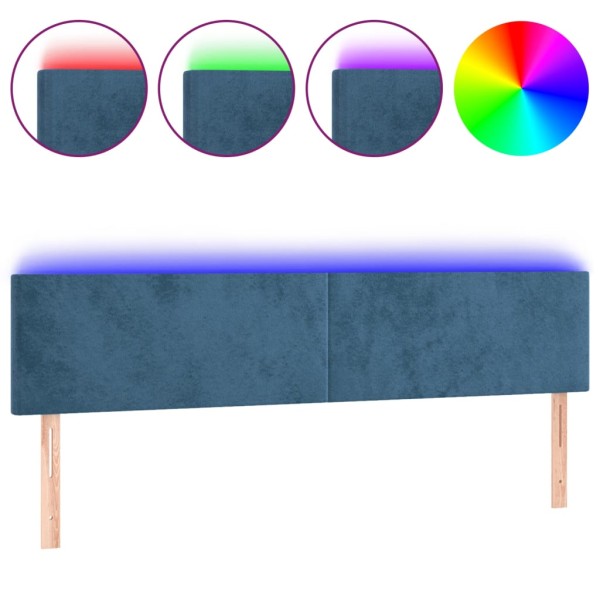 Cabecero con LED de terciopelo marrón oscuro 160x5x78/88 cm Cabecero con LED de terciopelo marrón oscuro 160x5x78/88 cm