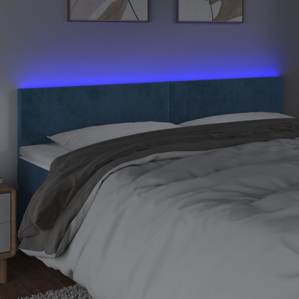 Cabecero con LED de terciopelo marrón oscuro 160x5x78/88 cm Cabecero con LED de terciopelo marrón oscuro 160x5x78/88 cm