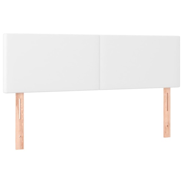 Cabecero con LED cuero sintético blanco 144x5x78/88 cm Cabecero con LED cuero sintético blanco 144x5x78/88 cm