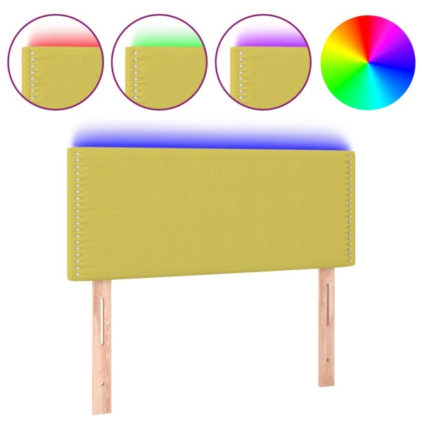 Cabecero con LED de tela verde 90x5x78/88 cm Cabecero con LED de tela verde 90x5x78/88 cm