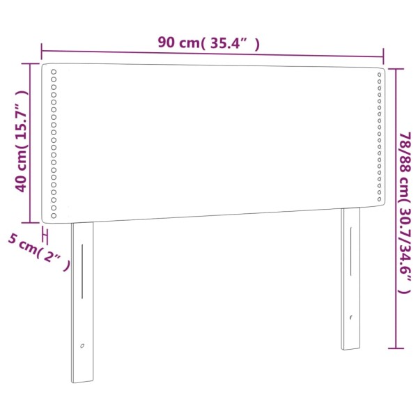 Cabecero con LED de tela verde 90x5x78/88 cm Cabecero con LED de tela verde 90x5x78/88 cm