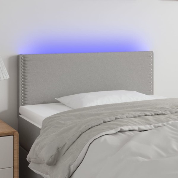 Cabecero con LED de tela gris claro 90x5x78/88 cm Cabecero con LED de tela gris claro 90x5x78/88 cm