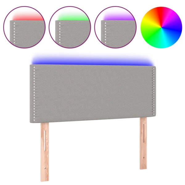 Cabecero con LED de tela gris claro 90x5x78/88 cm Cabecero con LED de tela gris claro 90x5x78/88 cm