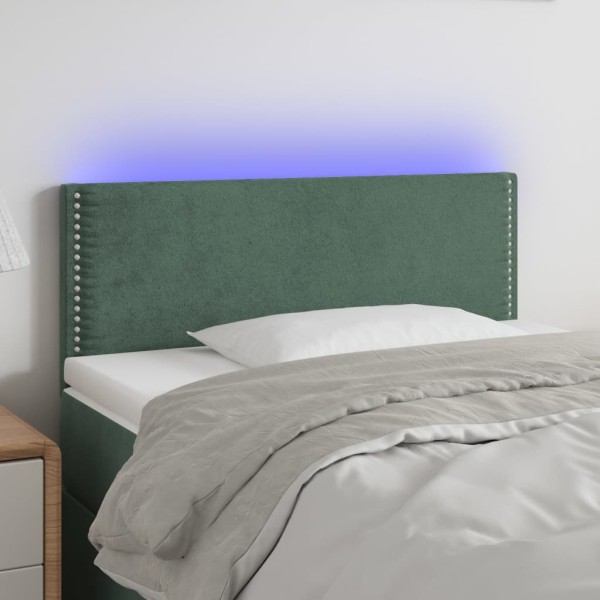 Cabecero con LED de terciopelo verde oscuro 80x5x78/88 cm Cabecero con LED de terciopelo verde oscuro 80x5x78/88 cm