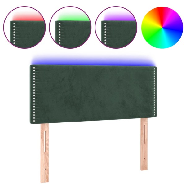 Cabecero con LED de terciopelo verde oscuro 80x5x78/88 cm Cabecero con LED de terciopelo verde oscuro 80x5x78/88 cm