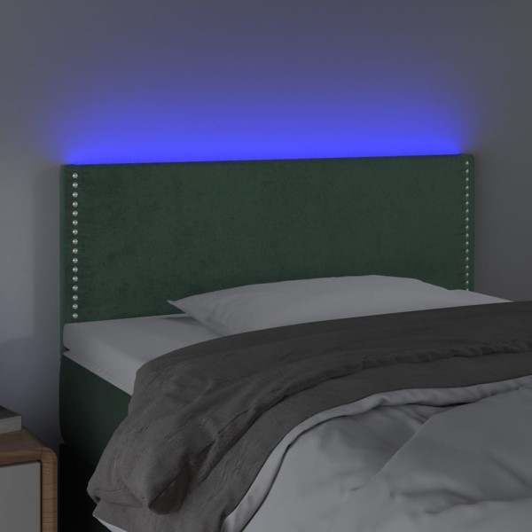 Cabecero con LED de terciopelo verde oscuro 80x5x78/88 cm Cabecero con LED de terciopelo verde oscuro 80x5x78/88 cm