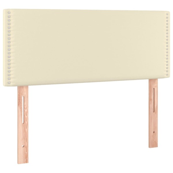 Cabecero con LED cuero sintético color crema 100x5x78/88 cm Cabecero con LED cuero sintético color crema 100x5x78/88 cm