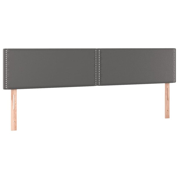 Cabecero con LED cuero sintético gris 160x5x78/88 cm Cabecero con LED cuero sintético gris 160x5x78/88 cm