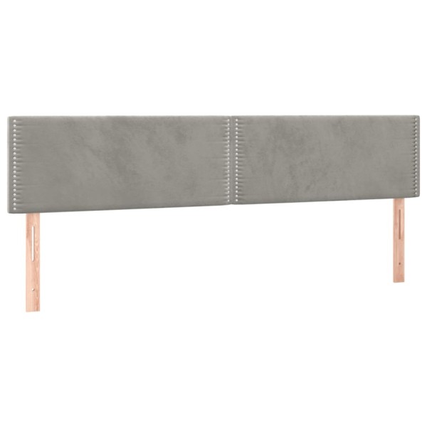 Cabecero con LED de terciopelo gris claro 180x5x78/88 cm Cabecero con LED de terciopelo gris claro 180x5x78/88 cm