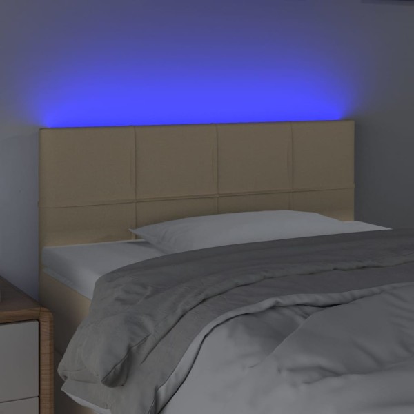 Cabecero con LED de tela color crema 80x5x78/88 cm Cabecero con LED de tela color crema 80x5x78/88 cm