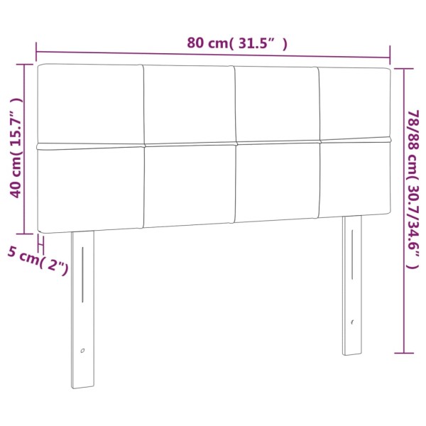 Cabecero con LED de tela gris oscuro 80x5x78/88 cm Cabecero con LED de tela gris oscuro 80x5x78/88 cm