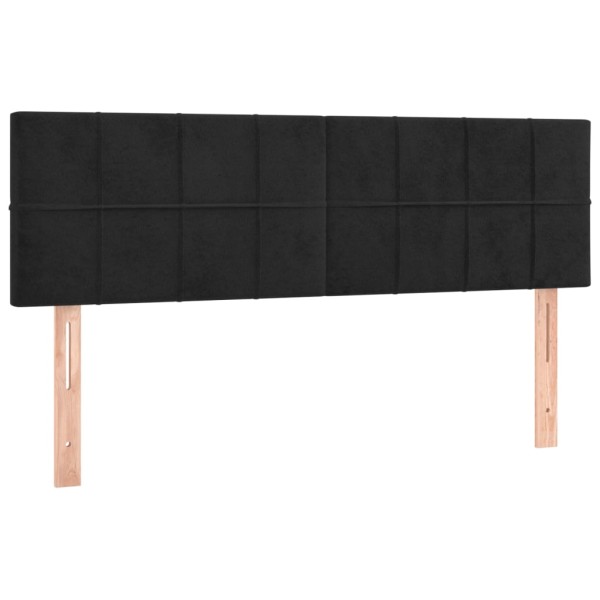 Cabecero con LED de terciopelo negro 144x5x78/88 cm Cabecero con LED de terciopelo negro 144x5x78/88 cm