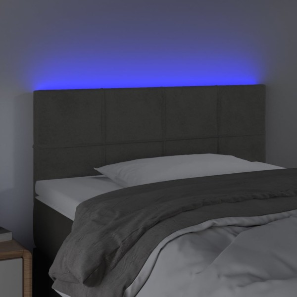 Cabecero con LED de terciopelo gris oscuro 80x5x78/88 cm Cabecero con LED de terciopelo gris oscuro 80x5x78/88 cm
