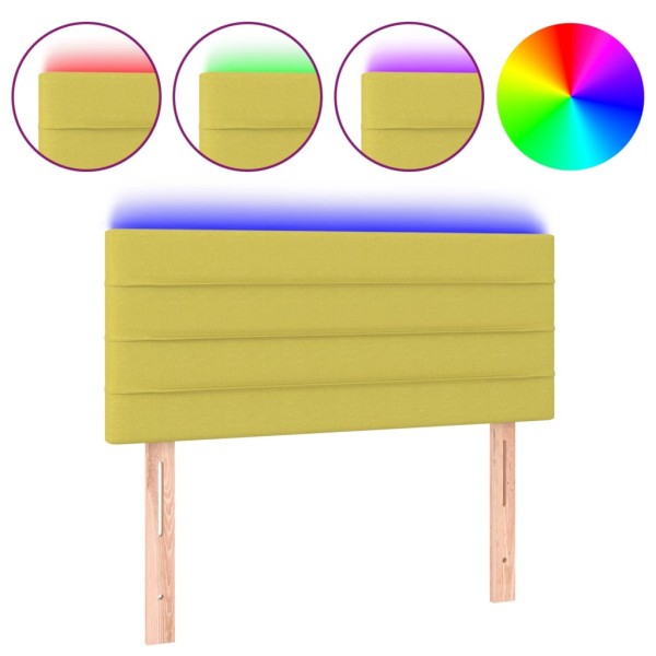 Cabecero con LED de tela verde 80x5x78/88 cm Cabecero con LED de tela verde 80x5x78/88 cm