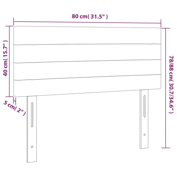 Cabecero con LED de tela verde 80x5x78/88 cm Cabecero con LED de tela verde 80x5x78/88 cm