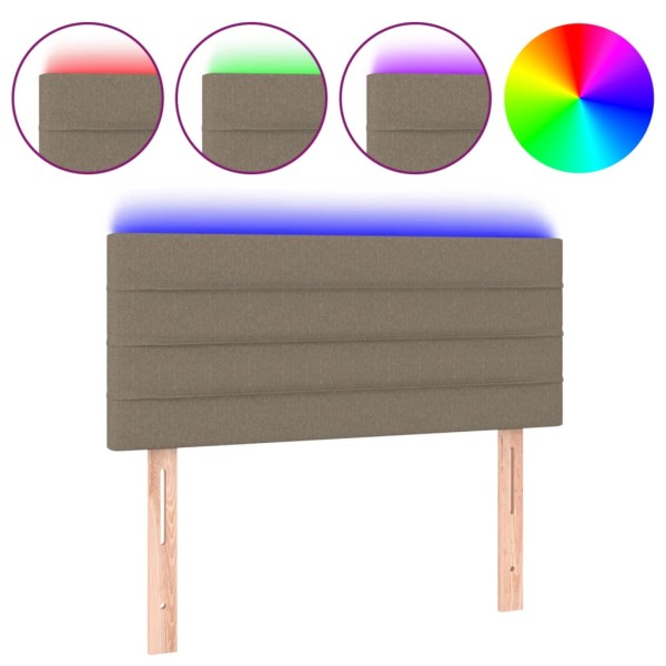 Cabecero con LED de tela gris taupe 100x5x78/88 cm Cabecero con LED de tela gris taupe 100x5x78/88 cm