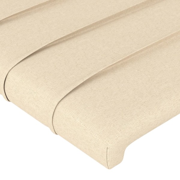 Cabecero con LED de tela color crema 180x5x78/88 cm Cabecero con LED de tela color crema 180x5x78/88 cm