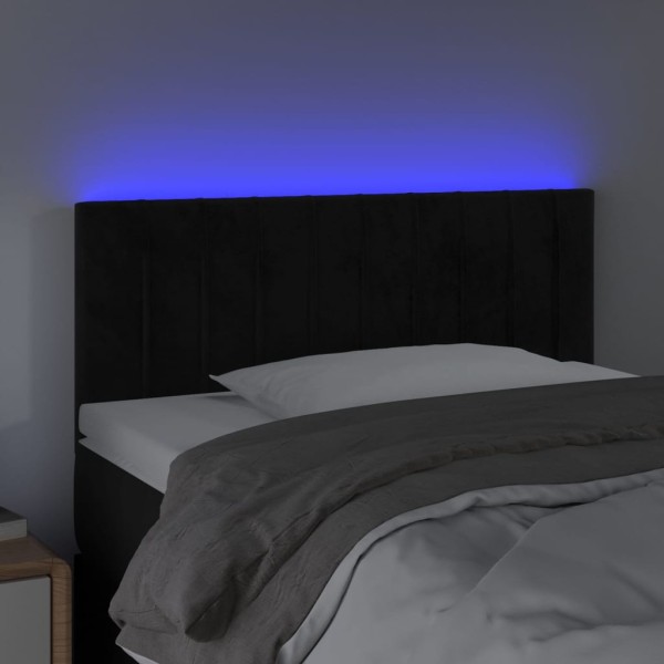 Cabecero con LED de terciopelo negro 80x5x78/88 cm Cabecero con LED de terciopelo negro 80x5x78/88 cm