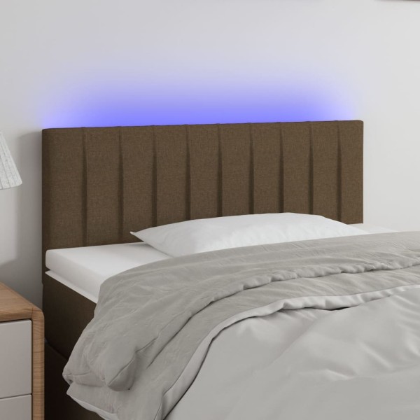 Cabecero con LED de tela marrón oscuro 90x5x78/88 cm Cabecero con LED de tela marrón oscuro 90x5x78/88 cm