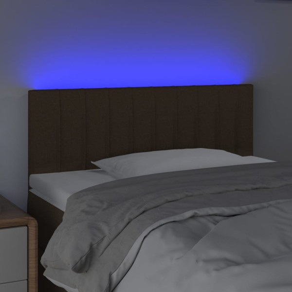 Cabecero con LED de tela marrón oscuro 90x5x78/88 cm Cabecero con LED de tela marrón oscuro 90x5x78/88 cm