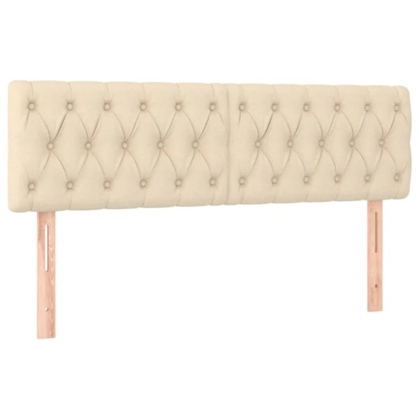 Cabecero con LED de tela color crema 144x7x78/88 cm Cabecero con LED de tela color crema 144x7x78/88 cm