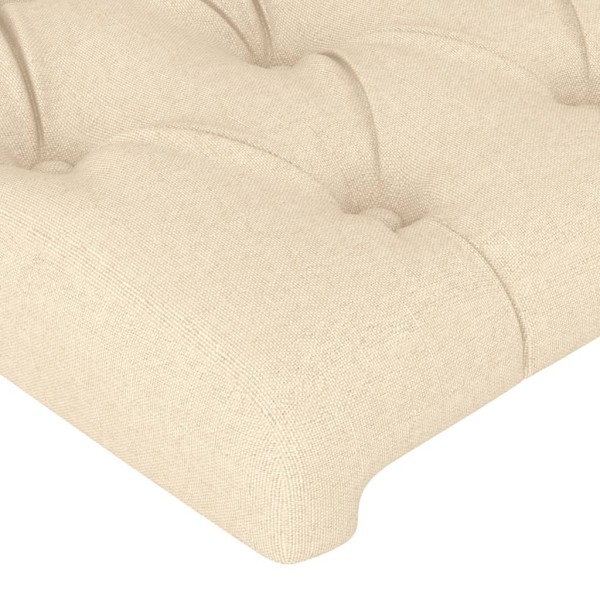 Cabecero con LED de tela color crema 144x7x78/88 cm Cabecero con LED de tela color crema 144x7x78/88 cm