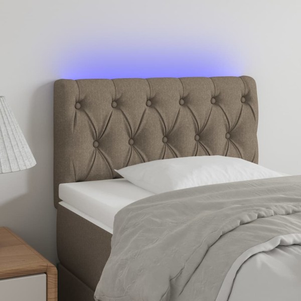 Cabecero con LED de tela gris taupe 80x7x78/88 cm Cabecero con LED de tela gris taupe 80x7x78/88 cm